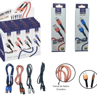 CAB-41012 CABLE MALLA TIPO C DATOS 3.1A X 1 UND          CAB-41002