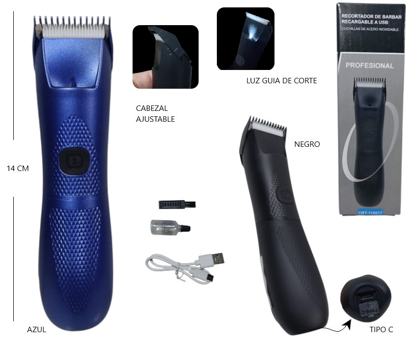 CORTA PELO RECARGABLE+LINTERNA 302-1/ 302-2 CRT-110017