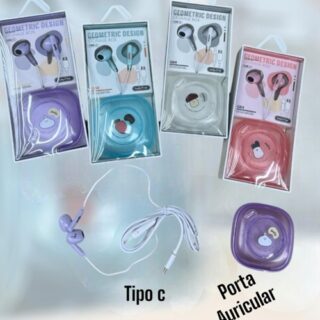 AURICULAR TIPO C C/ ESTUCHE COLORES               F-Q84
