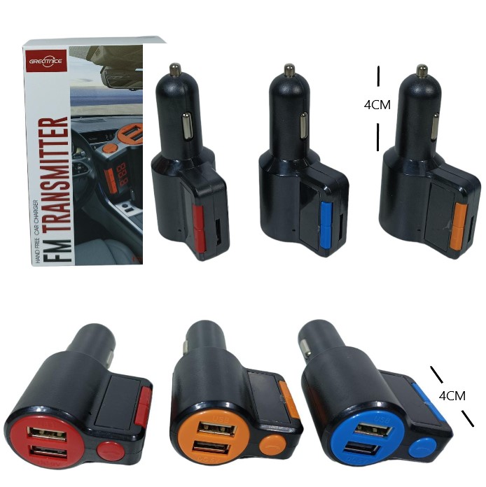 TRANSMISOR DE AUTO 1 USB Y USB 5V BT-MP3 GTS-C905