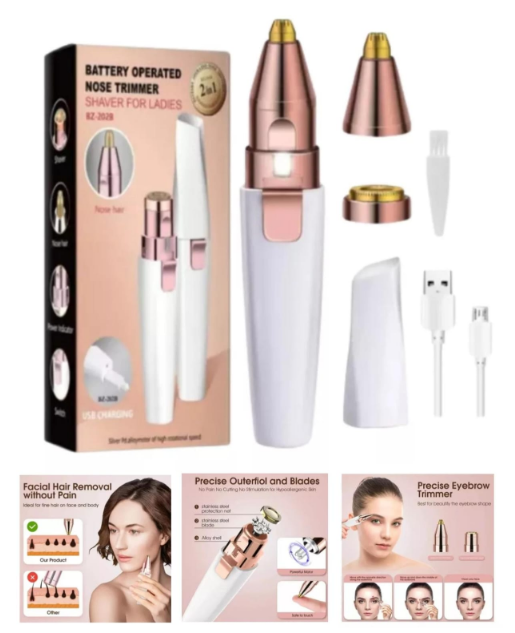 DEPILADORA FACIAL RECARGABLE USB 2 EN 1 __________
