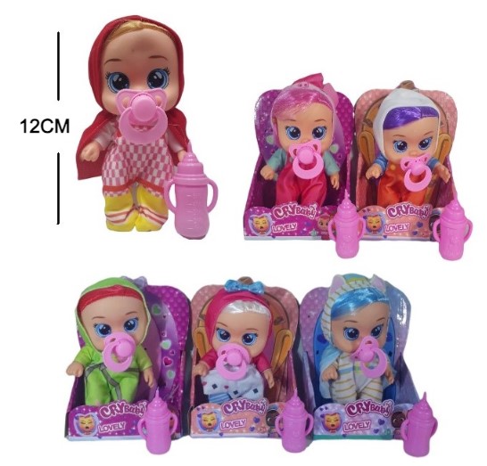 MUÑECA CRYBABY 12CM LLORA -HABLA- RIE K-2040