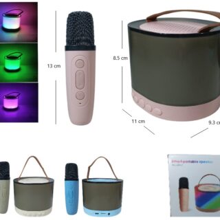 PARLANTE CON 1 MICROFONO LUZ RGB EFECTO DE VOZ K52