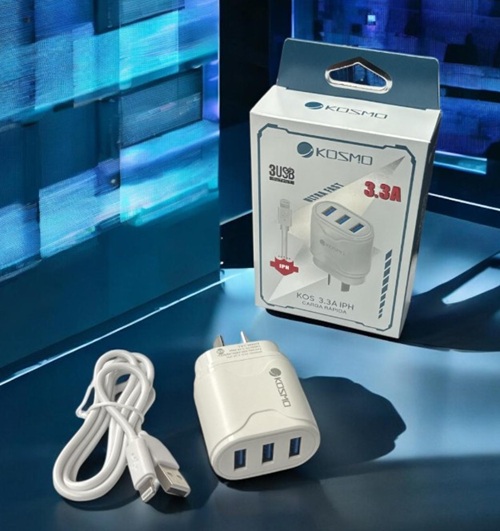 CARGADOR KOSMO 3.3A IPHONE + 3 PUERTOS USB KS-33IPH