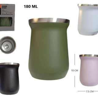 TH-01GMATE TERMICO DE ACERO INOXIDABLE 260ML V/A/B