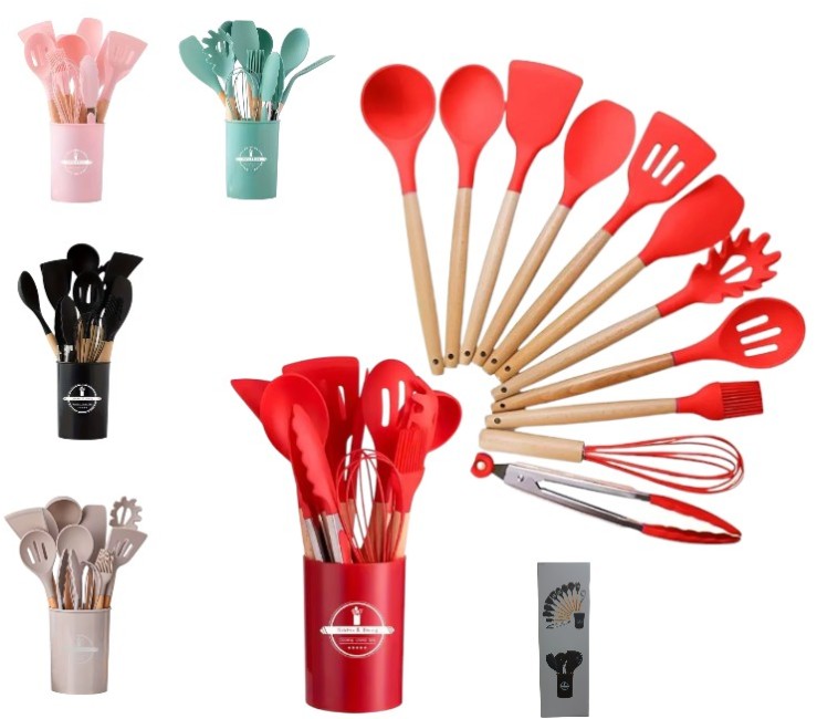 SET DE UTENSILIOS 12P DE SILICON MELECH-186 H-187