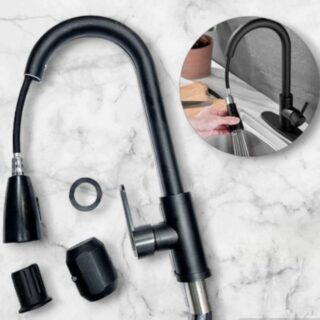 GRIFERIA MONOCOMANDO EXTENSIBLE CANILLA NEGRA BN-3717