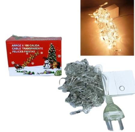 LUZ NAVIDAD LUZ CALIDA ARROZ X100 LUCES POL-3