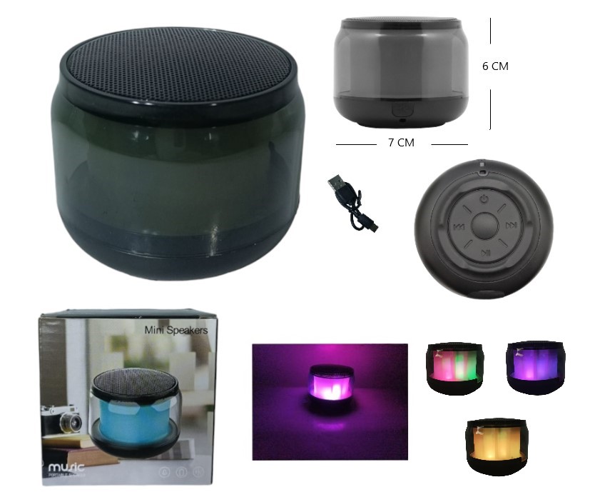 PARLANTE MINI SPEAKER BLUETOOTH C/LUZ COLORES RPT2 L59
