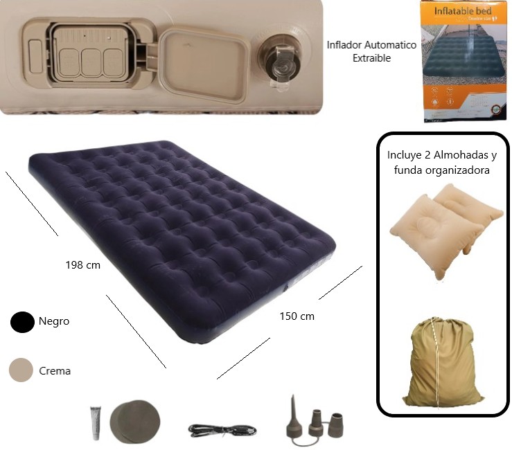 COLCHON INFLABLE CON INFLADOR AUTOMATICO ICO-160914
