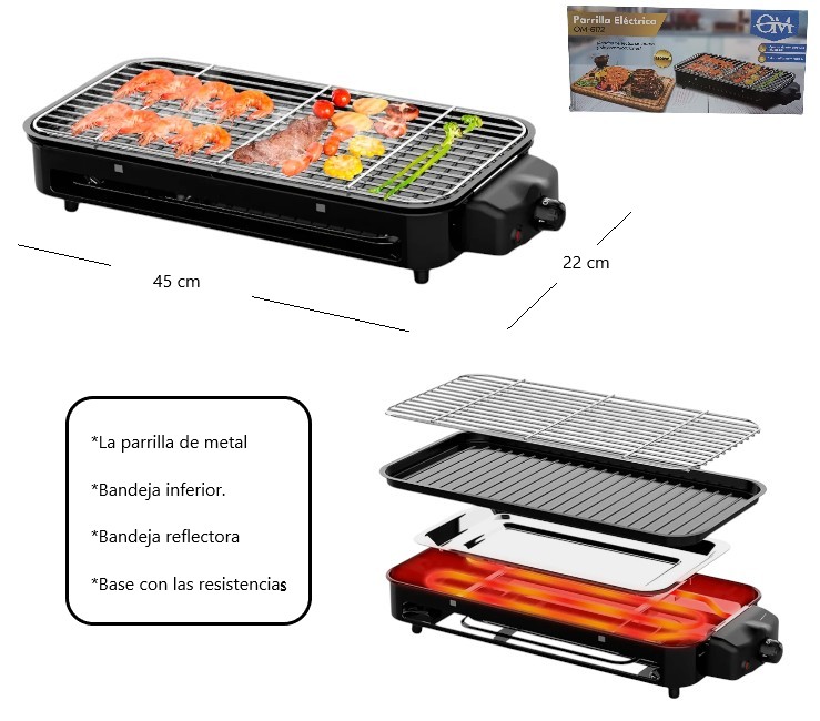 PARRILLA ELECTRICA 1500W OM OM-6112