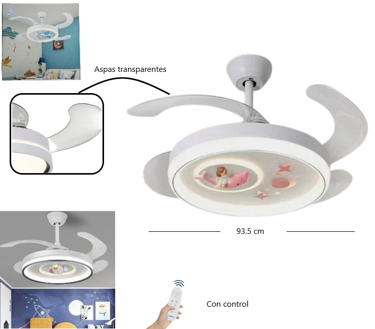 VENTILADOR LED DE TECHO INFANTIL STAR VISiON SV-12 SV-2507