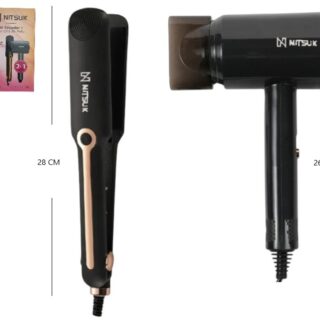 SET DE SECADOR 2400W + PLANCHA DE PELO 45W NITSUK SKD-4