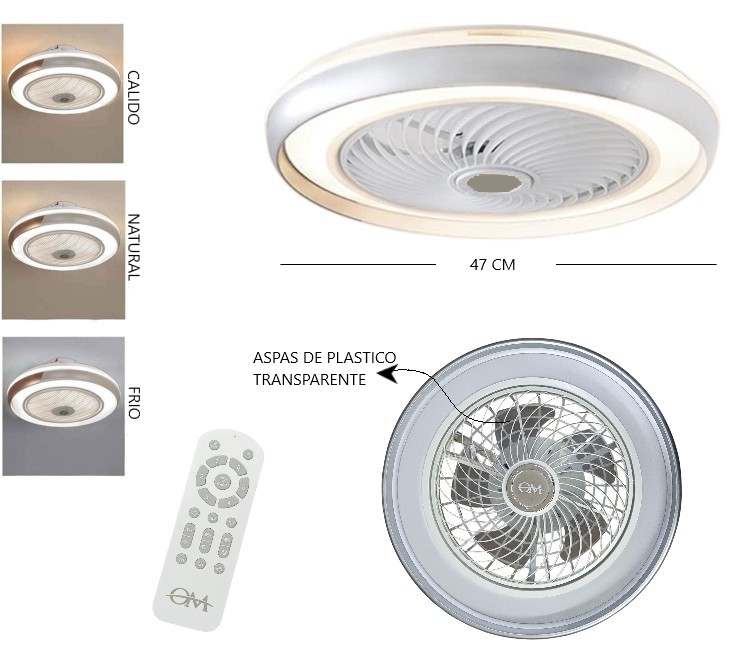 VENTILADOR DE TECHO C/LUZ 70W