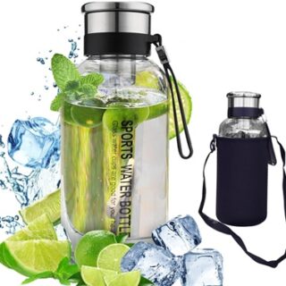 BOTELLA DE VIDRIO C/FILTRO 1LITRO Y FUNDA
