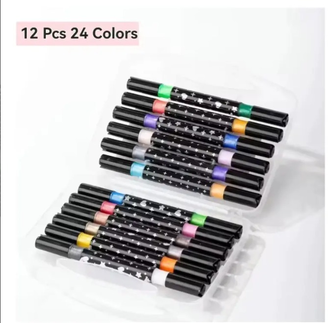MARCADOR BRILLO X 12PCS DOBLE PUNTA 1397