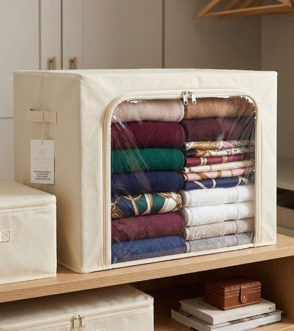 Caja organizadora de tela XL con visor DL2160