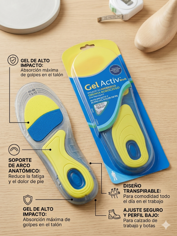 Plantilla ortopédica gel alivia dolor de pie para hombre S25-351