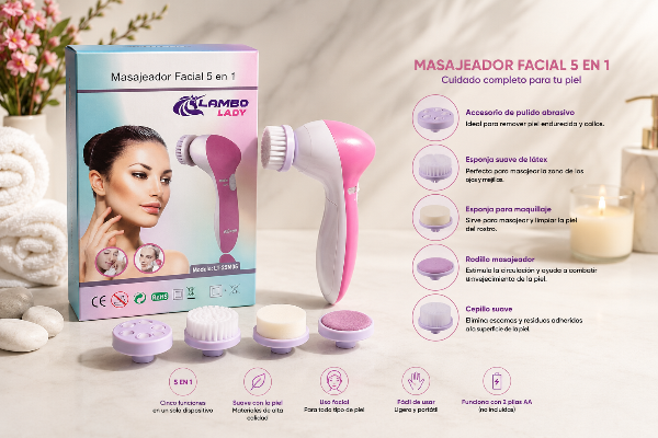 Masajeador limpiador facial 5 en 1 S25-393