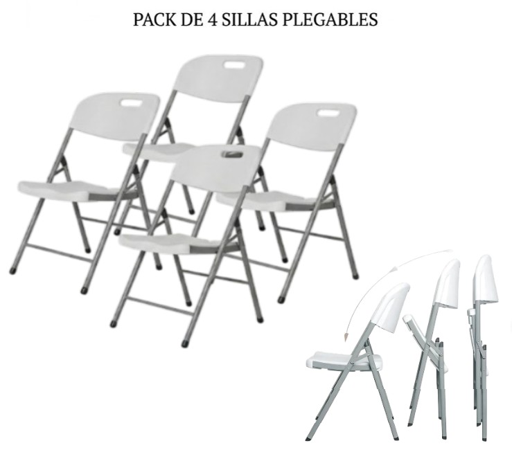 SILLA PLEGABLE PACK X4