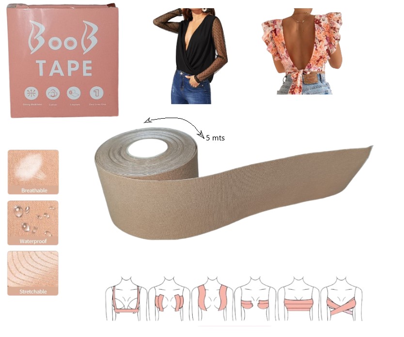 CINTA ADHESIVA PARA ESCOTES BOOB TAPE 5M
