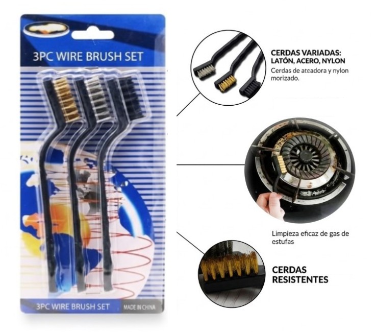 MELECH-556 KIT X 3 CEPILLO METALICO