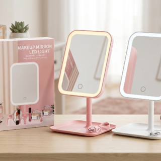 Espejo con luz led cálida/fría recargable usb C AV5735