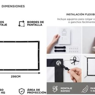 PANTALLA PARA PROYECTOR 120 PULGADAS