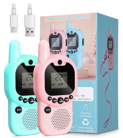 WALKIE TALKIE x 2 UNIDADES ROSA Y VERDE