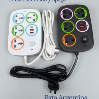 ALARGUE ZAPATILLA 4 TOMAS + 2 USB +1 TIPO C C/RAPI
