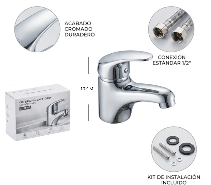 CANILLA MONOCOMANDO DE BAÑO