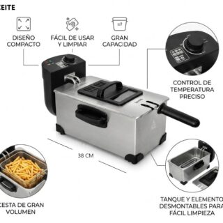 FREIDORA DE ACERO DE ACEITE 3LT 2000W