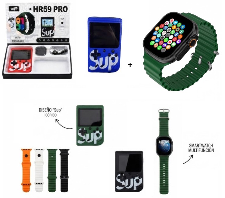 COMBO CONSOLA SUP PORTATIL Y SMARTWATCH