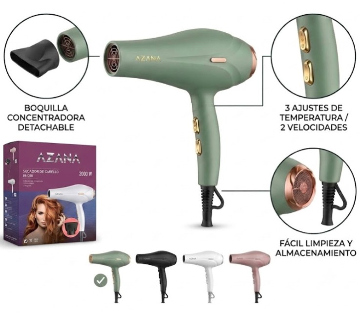 SECADOR DE PELO 2000W HS-3618 NV-7215 NV-7220
