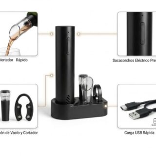 SET DESTAPADOR DE VINO ELECTRICO