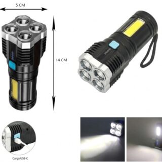 LINTERNA 4 LED RECARGABLE