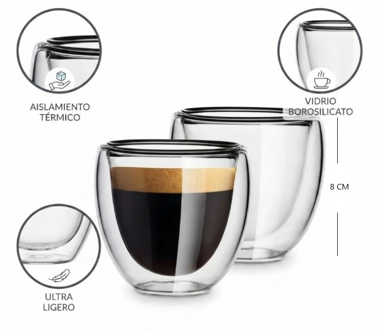 VASO DOBLE VIDRIO 150ML