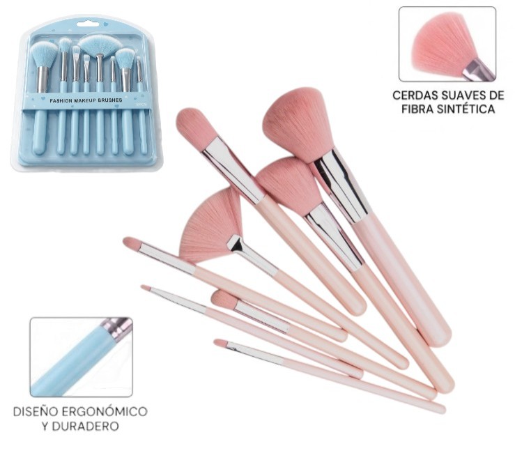 KIT 8 BROCHAS DE MAQUILLAJE