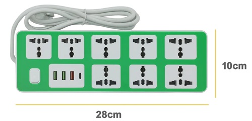 ALARGUE ZAPATILLA 8 TOMAS 220V+3USB+1 TIPO C