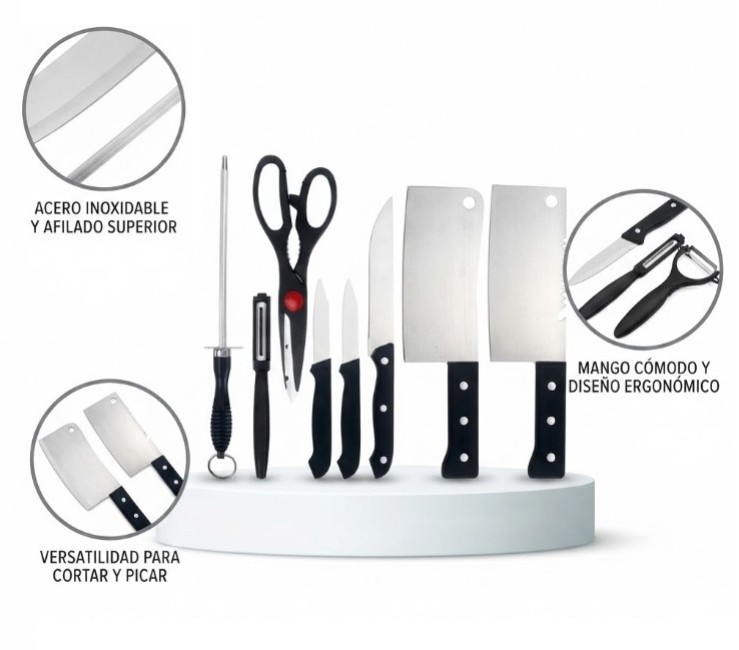 SET DE CUCHILLOS 8 PCS