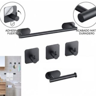 KIT X5 ACCESORIOS PARA BAÑO AUTOADHESIVOS