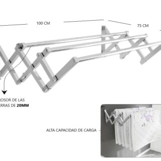 TENDER METAL EXTENSIBLE D PARED 100X75CM