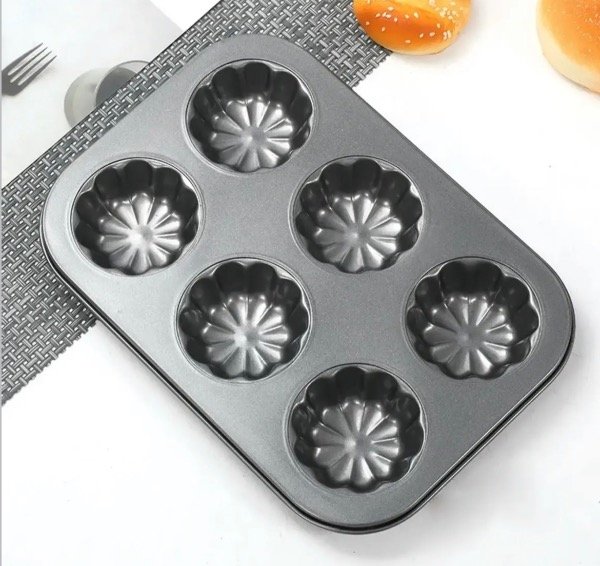 Muffinera x6 con diseños teflon antiadherente 20258