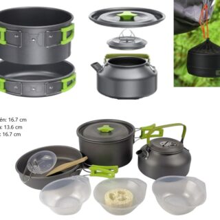 JUEGO OLLAS DE ALUMINIO PARA CAMPING 12 PCS