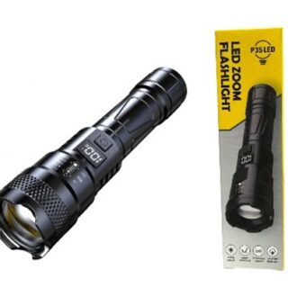 LINTERNA LED CON ZOOM Y VISOR DE CARGAS