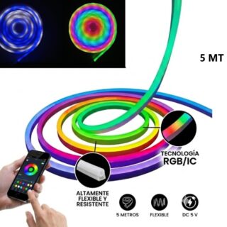 TIRA LED NEON RGB 5 MT C/APP C/CONTROL MELECH-478