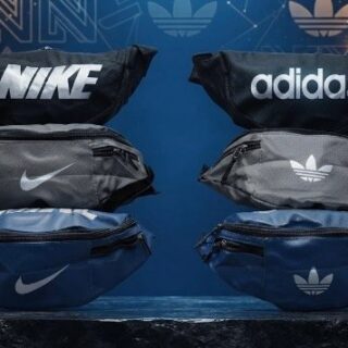 Riñonera deportiva Nike/Adidas reforzada (negro, azul y verde)